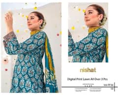 NISHAT AIRJET LAWN DIGITAL PRINT ALLOVER VOLUME 3Pc