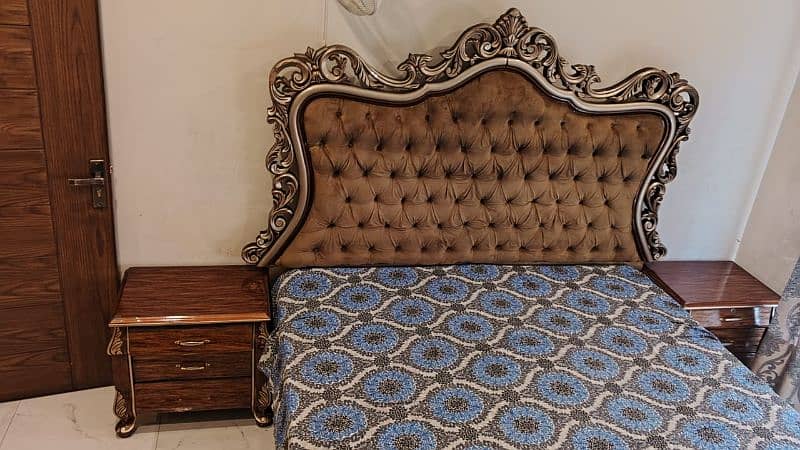 wooden king-size bed,dressing, and side tables 1