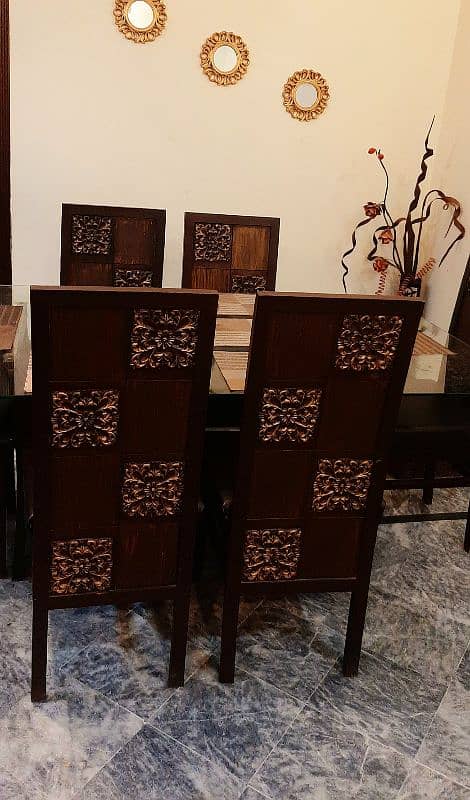 solid wooden dining with 6 chairs 5