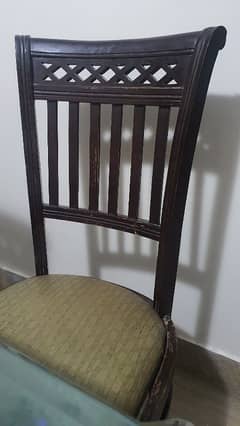 8 chairs Dyning table glass top