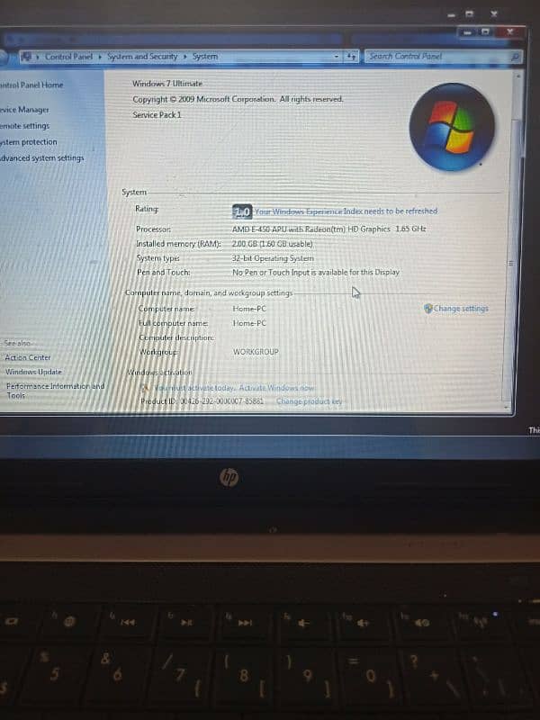 Hp 635 Laptop 2 GB Ram 160 GB HDD 1