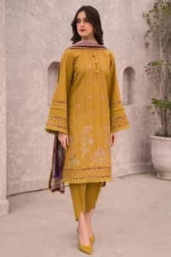 3pcs woman's stitched Embroidery suit