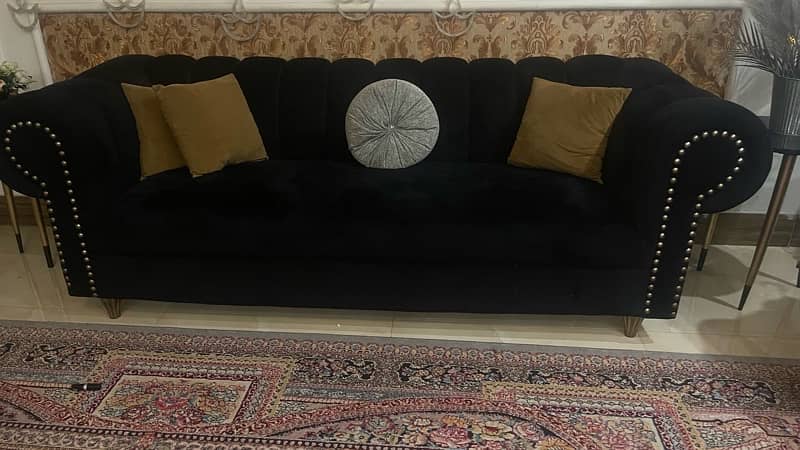 black sofa set with table 7