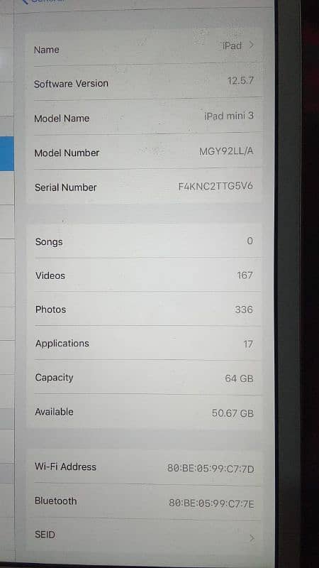 ipad mini 3.64gb 2