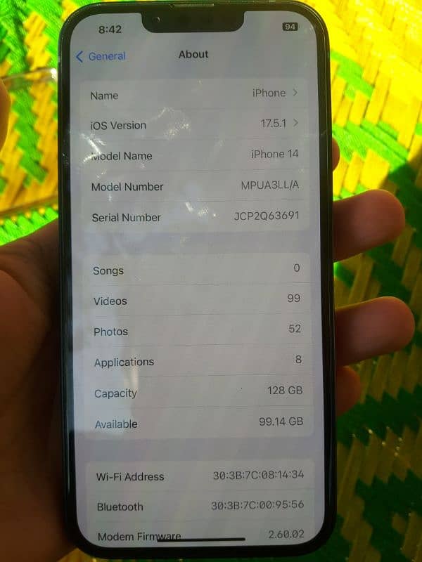 i phone 14 jv. nonpta brand new condition 100% battery health original 2