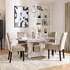 Dining Table//Wooden Dining//Top Glass Dining/4,6,And 8 Seater Dining 8