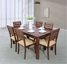 Dining Table//Wooden Dining//Top Glass Dining/4,6,And 8 Seater Dining 9