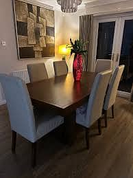 Dining Table//Wooden Dining//Top Glass Dining/4,6,And 8 Seater Dining 12