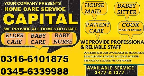 House Maid, Babysitter, Patient Care, Couple,  Driver, Maids, Cook 0