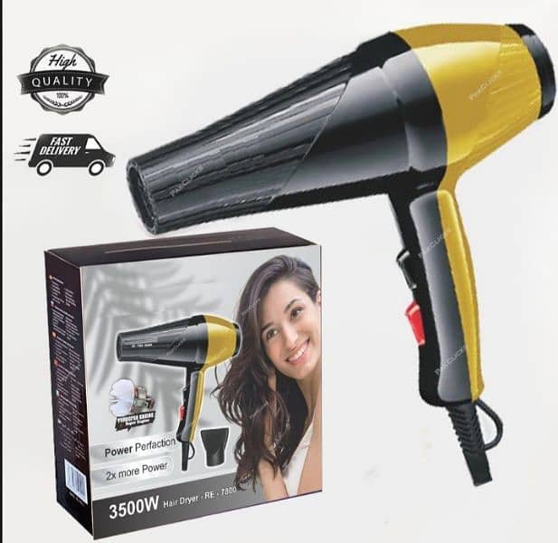 Faster drying hair dryer with cold/warm/hot settings 0