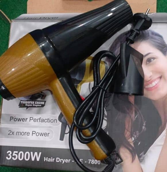 Faster drying hair dryer with cold/warm/hot settings 2