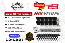 10 CCTV Cameras Set In DHA (HIK Vision)