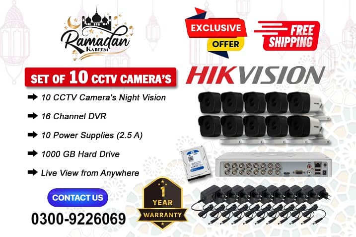 10 CCTV Cameras Set In DHA (HIK Vision) 0