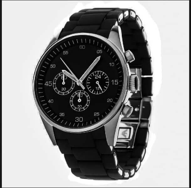 Men's Quartz chain strap Watch. 1 Pc water Resistant with fold Clasp 3