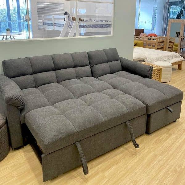 L Shape Sofa Bed - L-Shape Folding Sofa   5 Seater 2