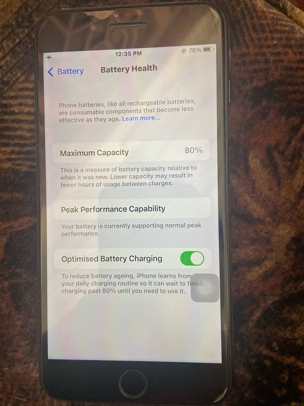 iphone 7 plus / 128 gb / battery health 80 official apple battery/ 6