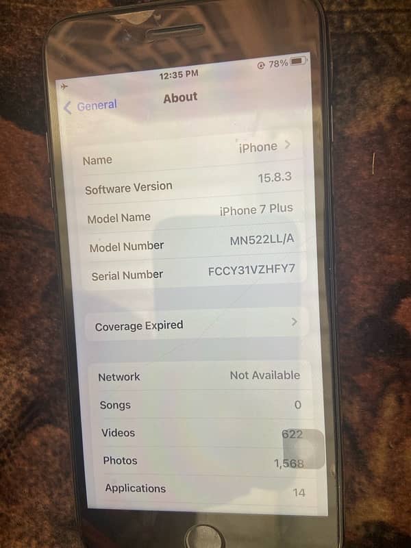 iphone 7 plus / 128 gb / battery health 80 official apple battery/ 7