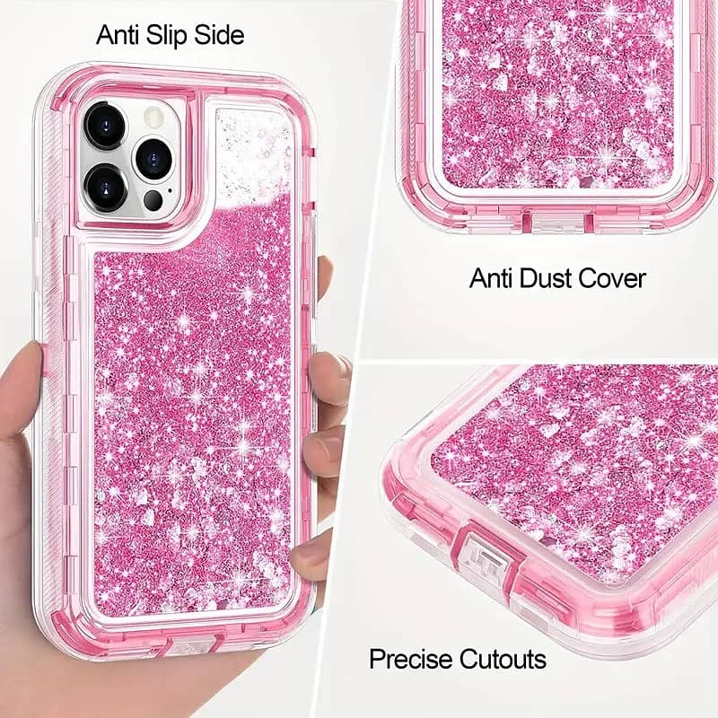 Shockproof Case for Iphone 13 with Liquid Glitter Protection. 1