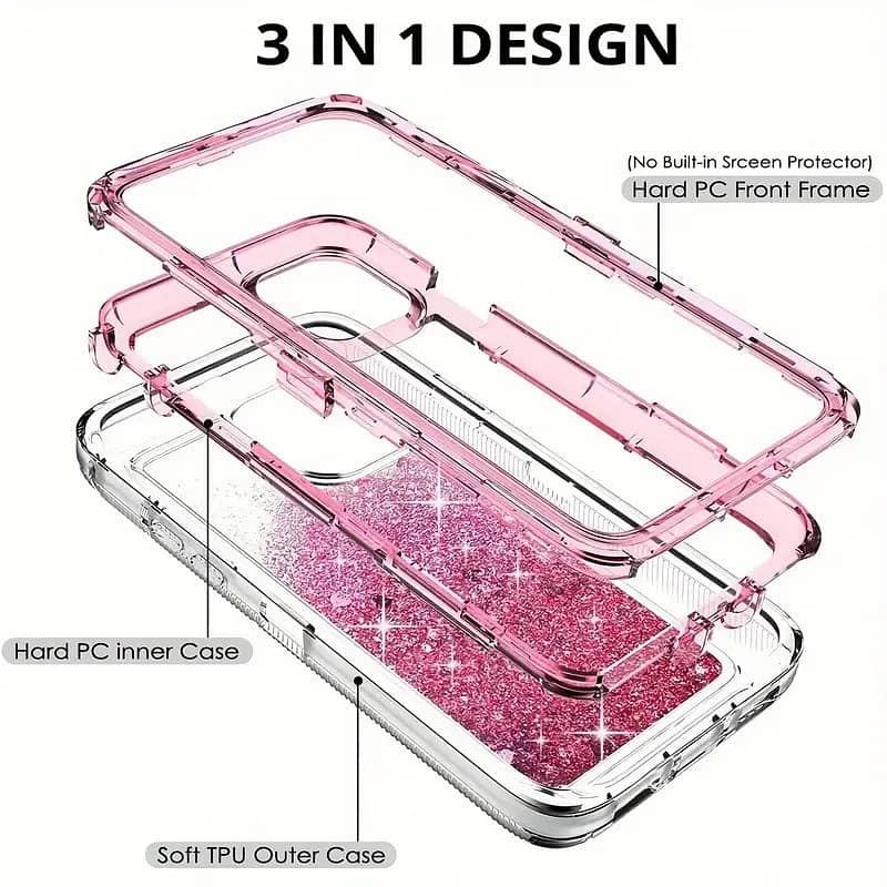 Shockproof Case for Iphone 13 with Liquid Glitter Protection. 2