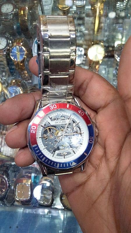 SKYLINE automatic skeleton luxury wrist watch 1