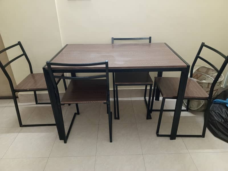 Dining Table 4 Seater (Wooden Top Steel Legs) 0