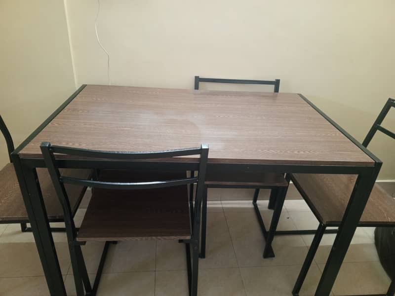 Dining Table 4 Seater (Wooden Top Steel Legs) 3