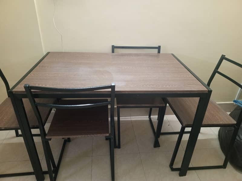 Dining Table 4 Seater (Wooden Top Steel Legs) 4