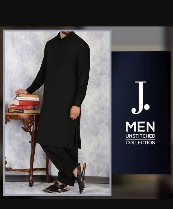 J. original unstitched suit in black / free delivery All over PAKISTAN 0