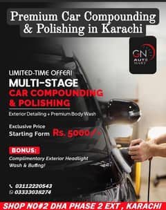 Car Polishing , Rubbing Compound , Inter Cleaning and PPF