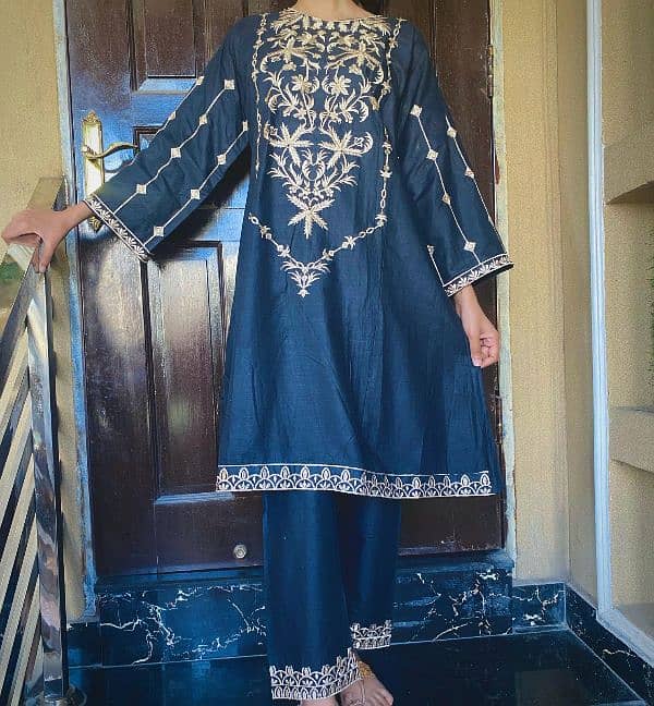 Eid Collection cotton two piece good quality stuff  embroidery wor 3