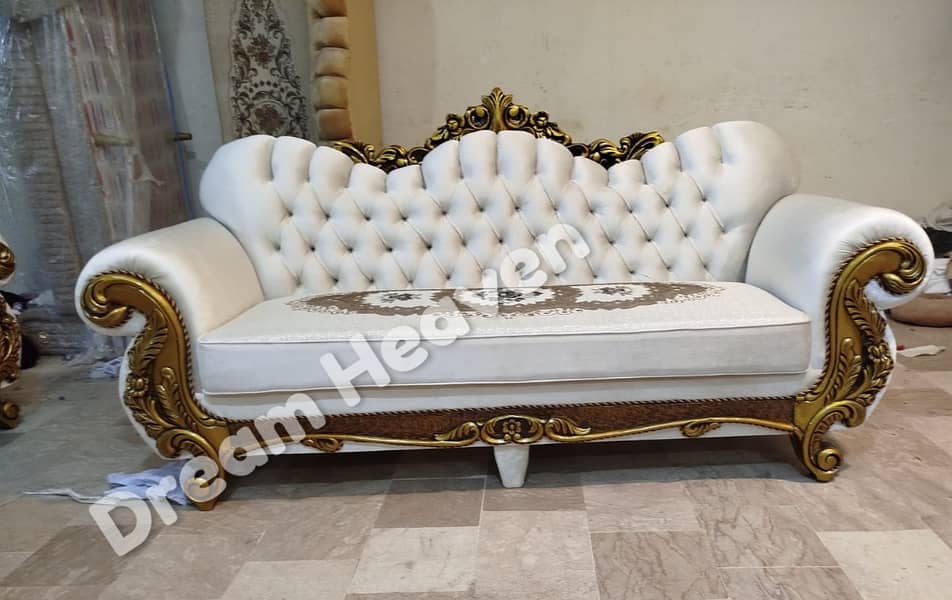 L shape sofa set / 5 seater sofa set / wooden sofa set / luxury sofa 4