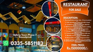 Running Restaurant in prime location /running business for sale