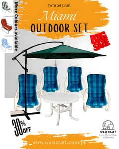 Miami Outdoor Set with Side Pole Umbrella