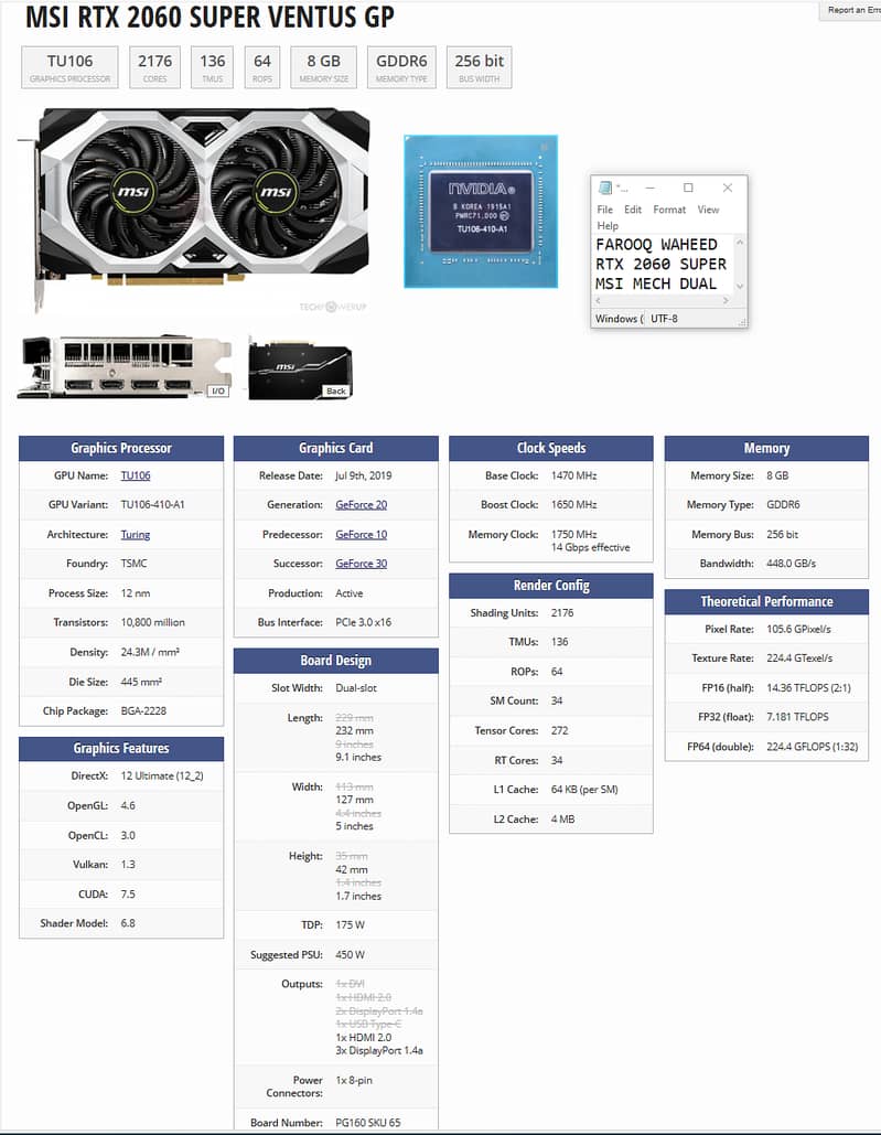 MSI Mech RTX 2060 super 8gb 256bit gaming graphic card GPU 13