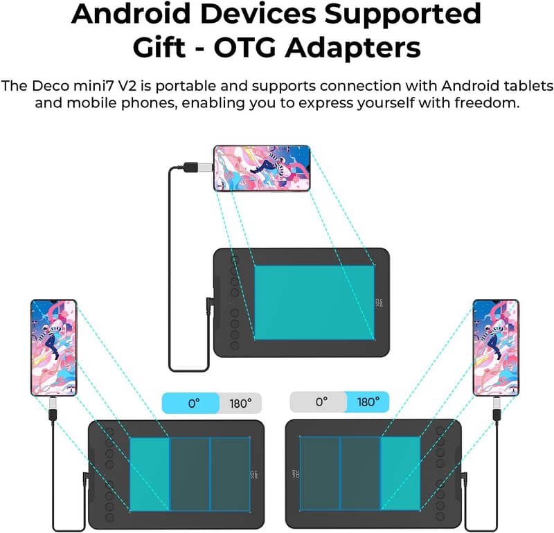 XPPen  Deco Mini7 V2 Drawing  wacom Tablet-16384 Levels of Pressure 3