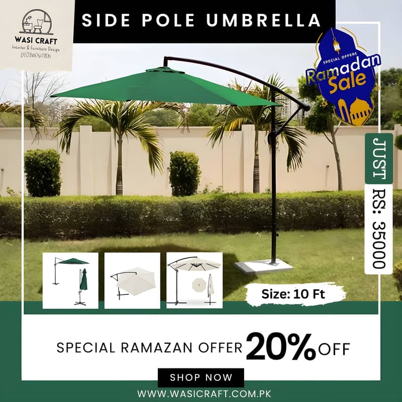 Outdoor Side Pole Umbrella 10 Ft 0