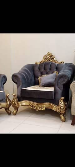 L shape sofa set / 5 seater sofa set / wooden sofa set / luxury sofa