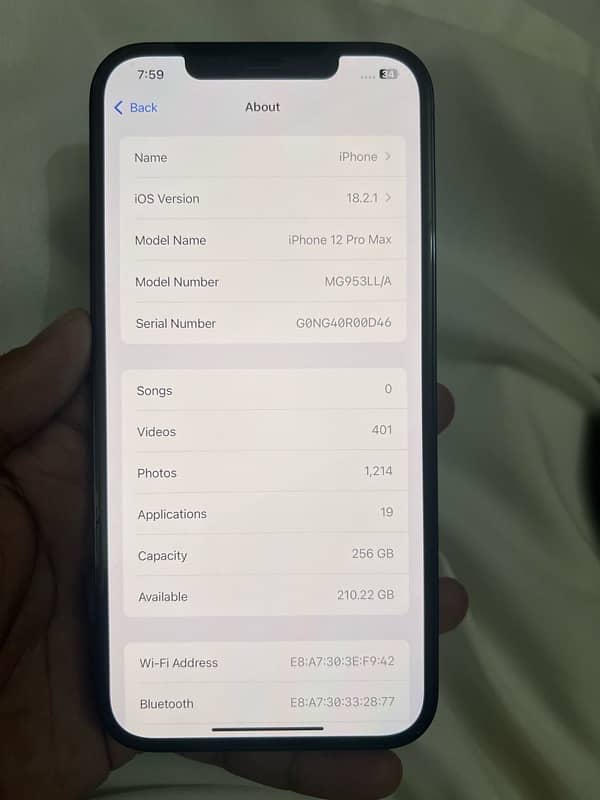 Iphone 12 Pro Max 256 GB NON PTA JV 8