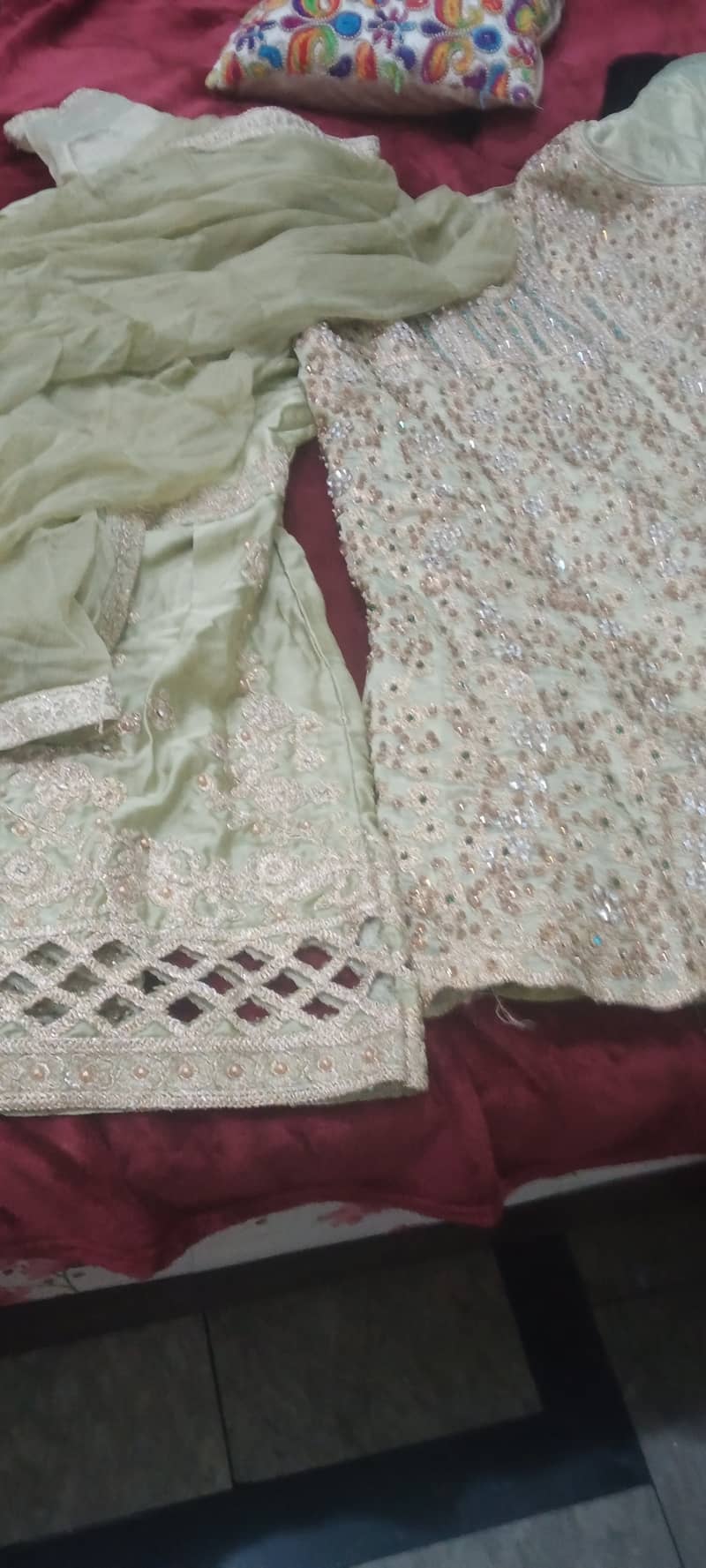 Shamoz silk frock plus sharara new 0