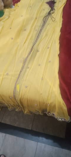 Gone style dress yellow beautiful sequence work in very new condition