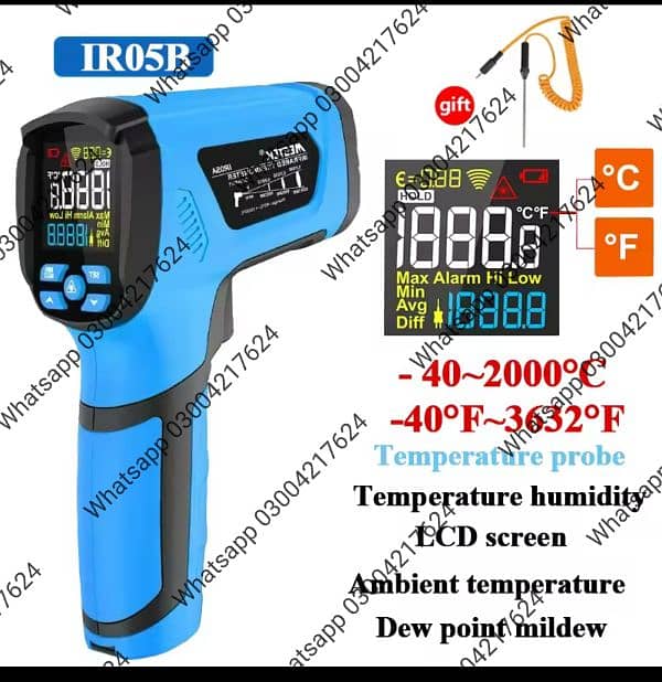 -50°C~2000°C Digital Infrared sports Non-contact Laser Temperatur 0