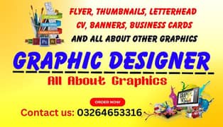 Graphic designer, Flyer, business card, Flex letterhead design.