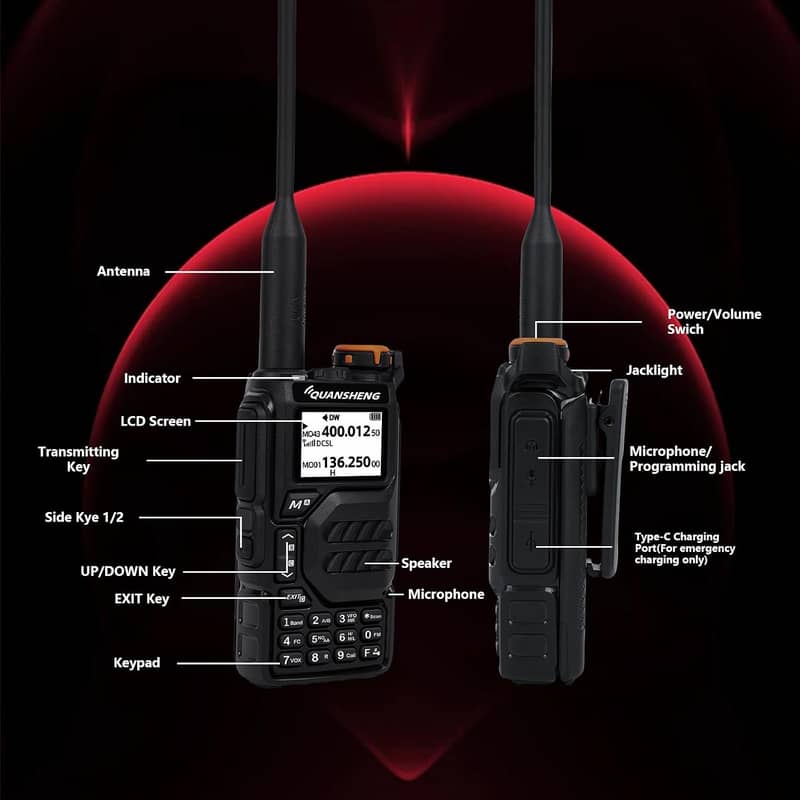 Quansheng UV-K5 Walkie Talkies Dual band Air band Encrypted Long Range 1