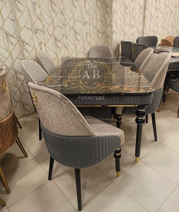 Luxurious Dining Table |Wooden, Glass, Pvc |Customized Dining Tables 10