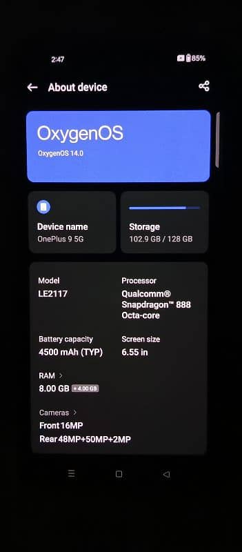 OnePlus 9 5G Non PTA Oxygen 14 Powerful Gaming Device Snapdragon 888 1