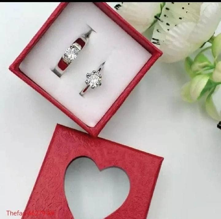 #Couple #Rings For #Men #Women CZ #Stone #Wedding #Lovers' Ring 0