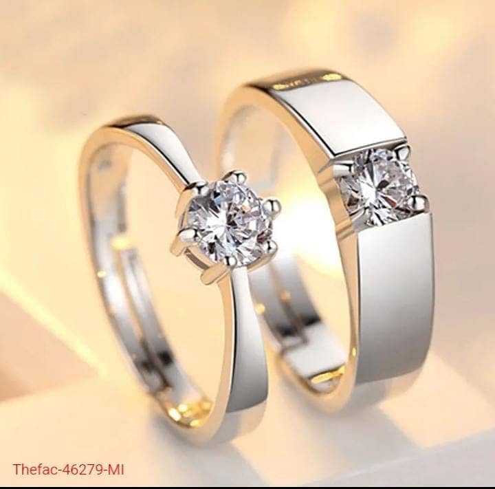 #Couple #Rings For #Men #Women CZ #Stone #Wedding #Lovers' Ring 1