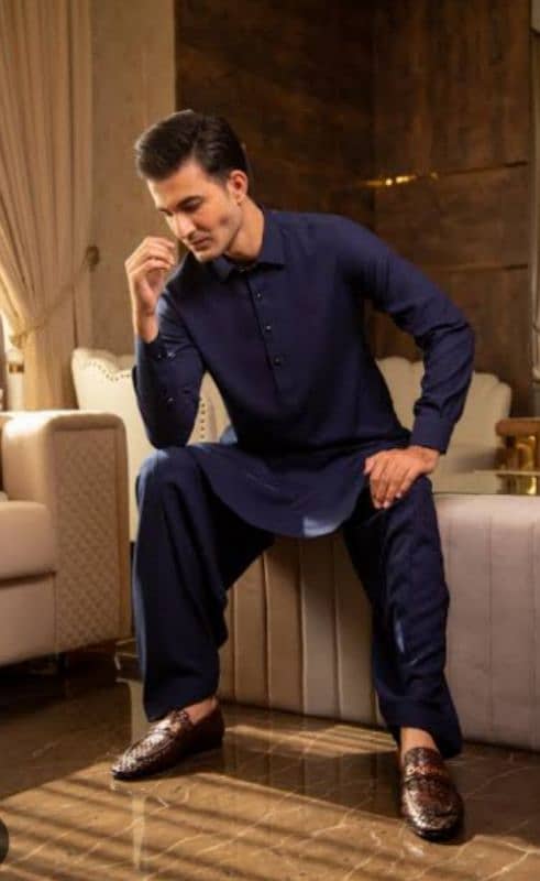 NAVY BLUE | UNSTITCHED KAMEEZ SALWAR PREMIUM TOYOBO| BY ZW 2