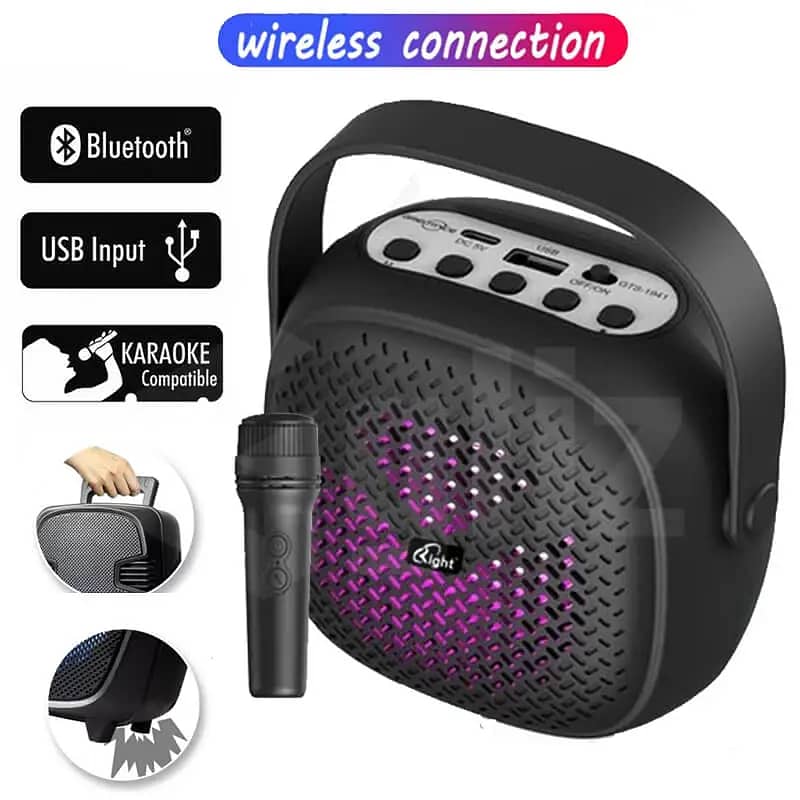 Gts-2066 Bluetooth Speaker Led Light And Wireless Microphone 8