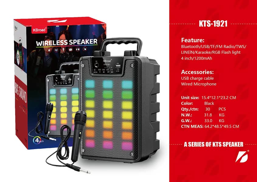 Gts-2066 Bluetooth Speaker Led Light And Wireless Microphone 14